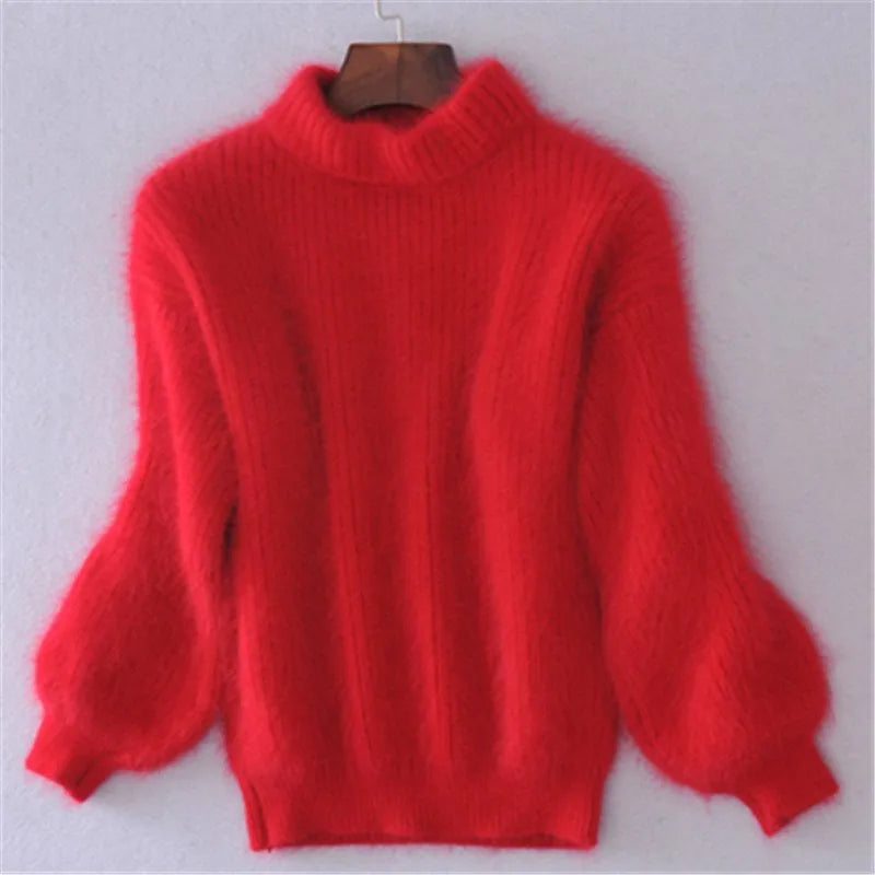 Joan - Women's High Collar Soft Knit Sweater - photo 8