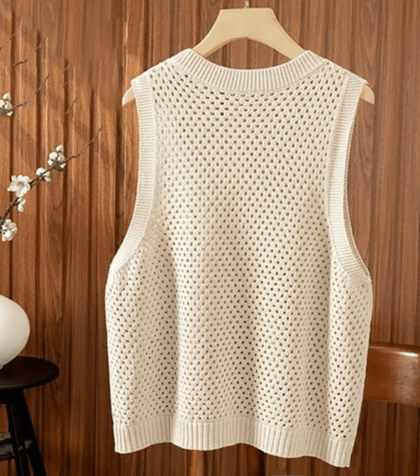 Jordan - Women's Sleeveless Jumper in Open Knit - photo 2