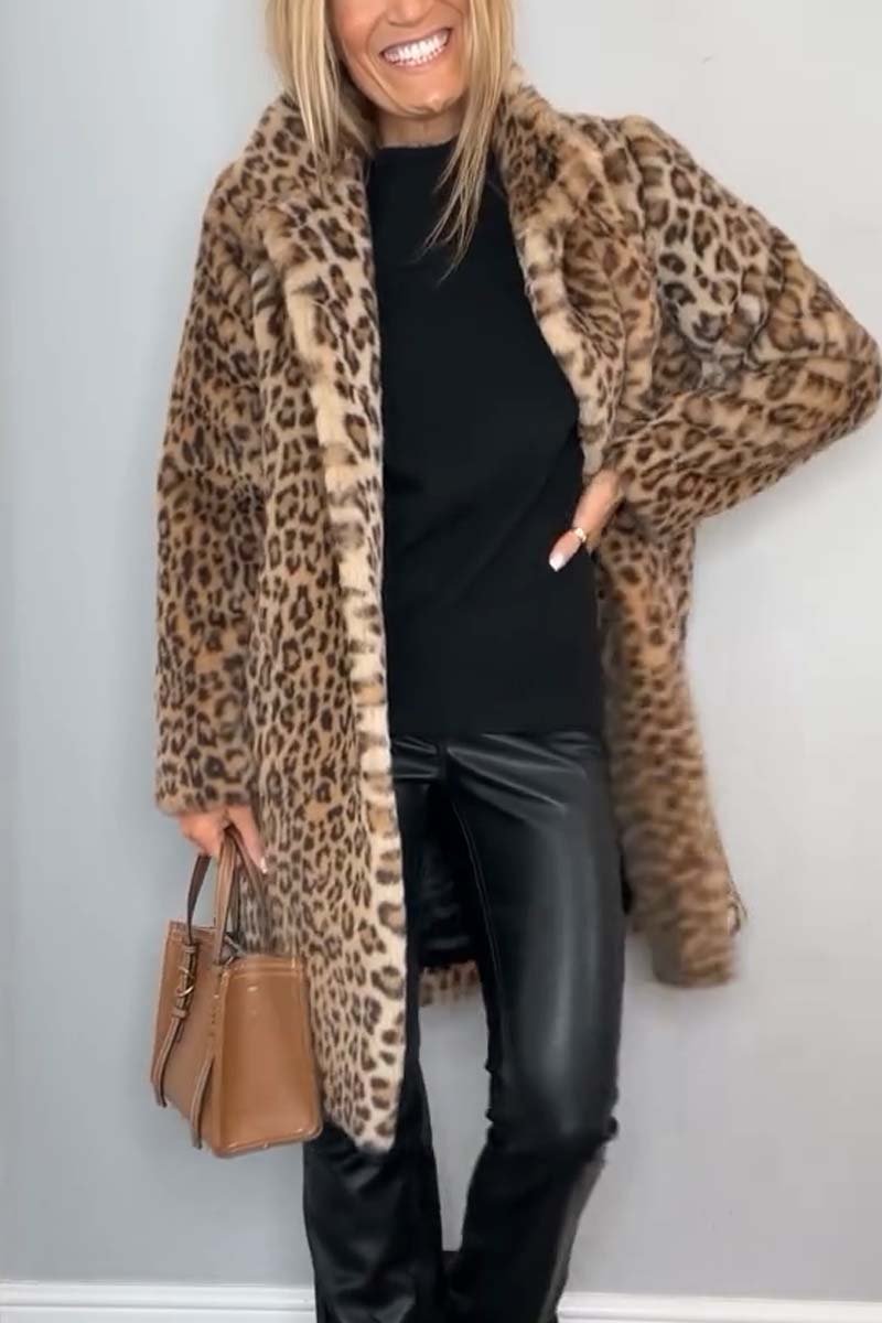 Cate - Women's Luxe Leopard Coat