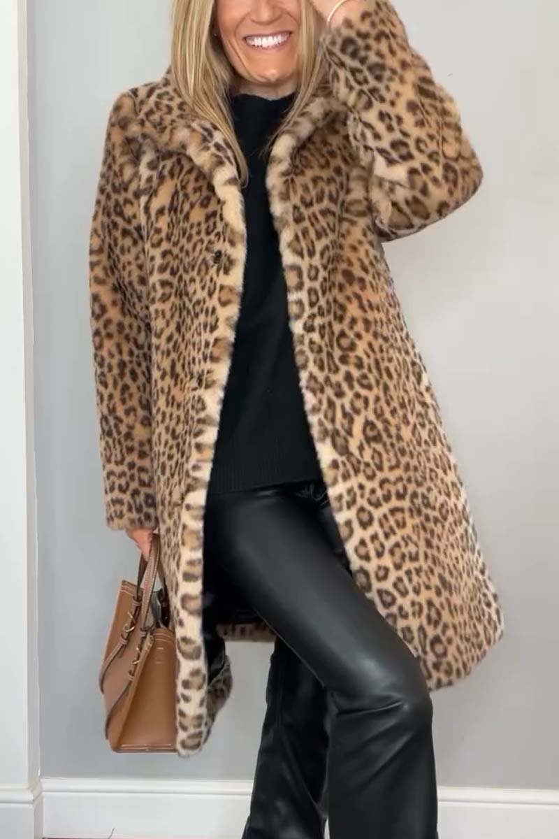 Cate - Women's Luxe Leopard Coat
