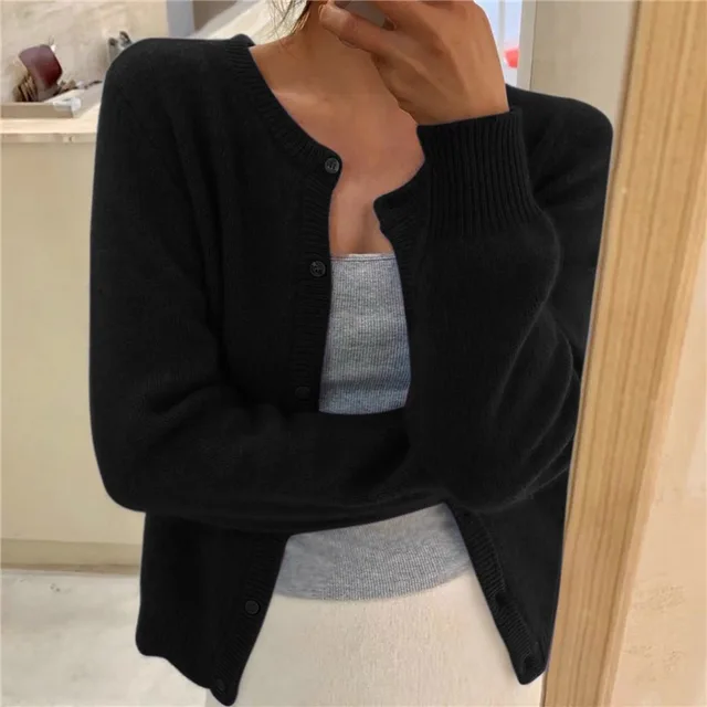 Judith - Women's Cropped Knit Cardigan - photo 2