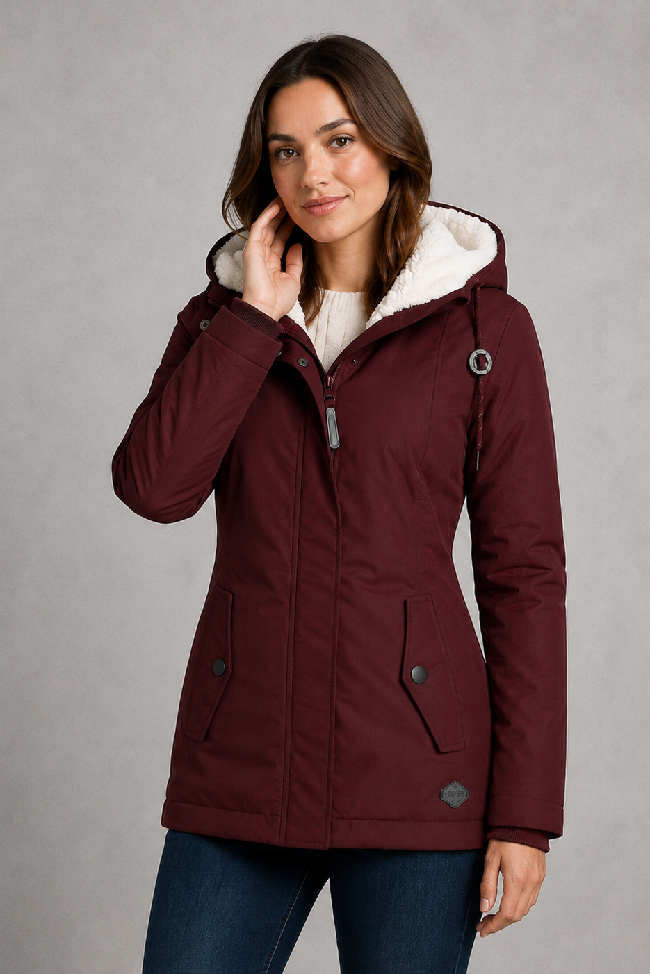 Judy - Women's Longline Coat with Hood - photo 2