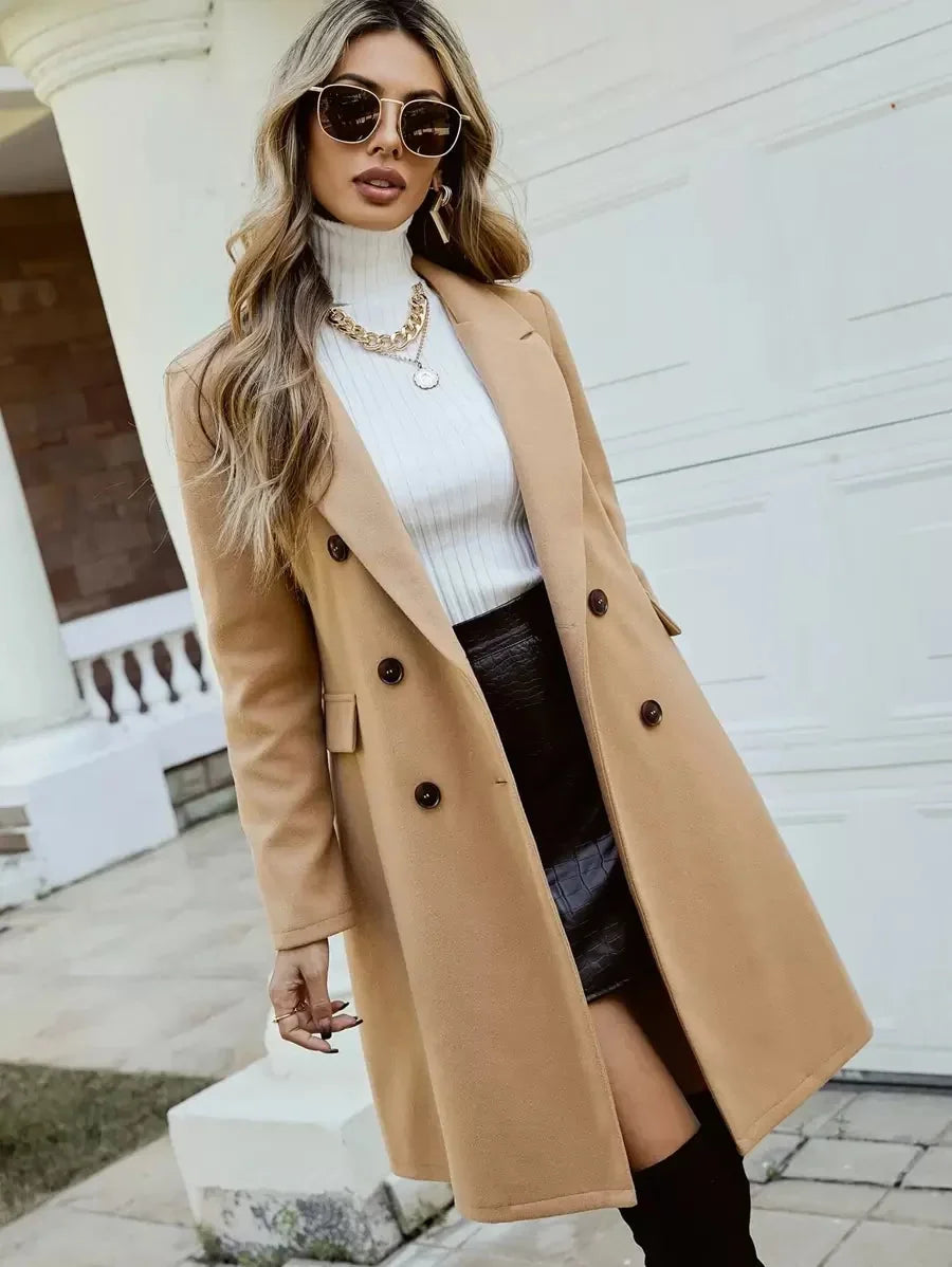 Junia - Women's Coat with Double-Breasted Front - photo 2