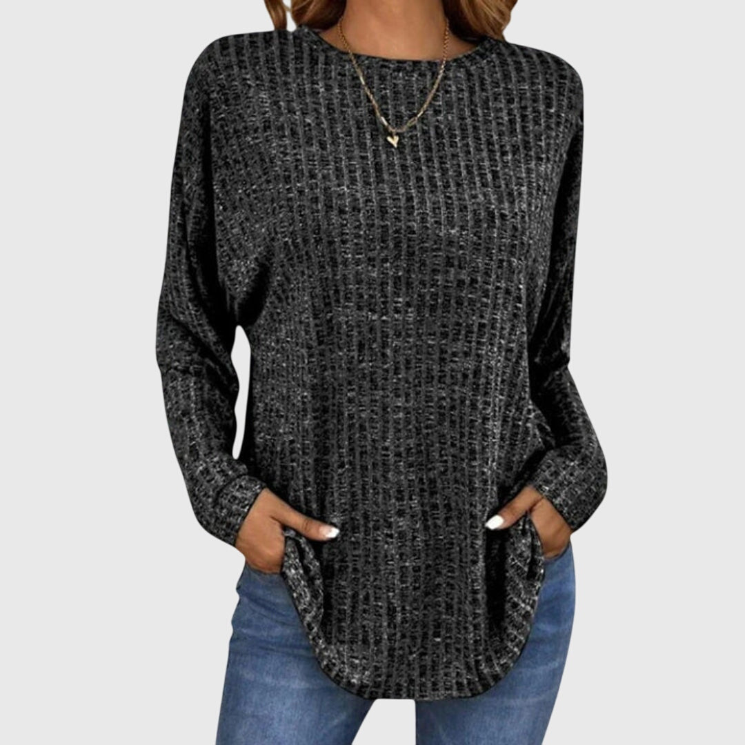 Juno-Rose - Women's Relaxed Jumper in Knit with Long Sleeves - photo 1