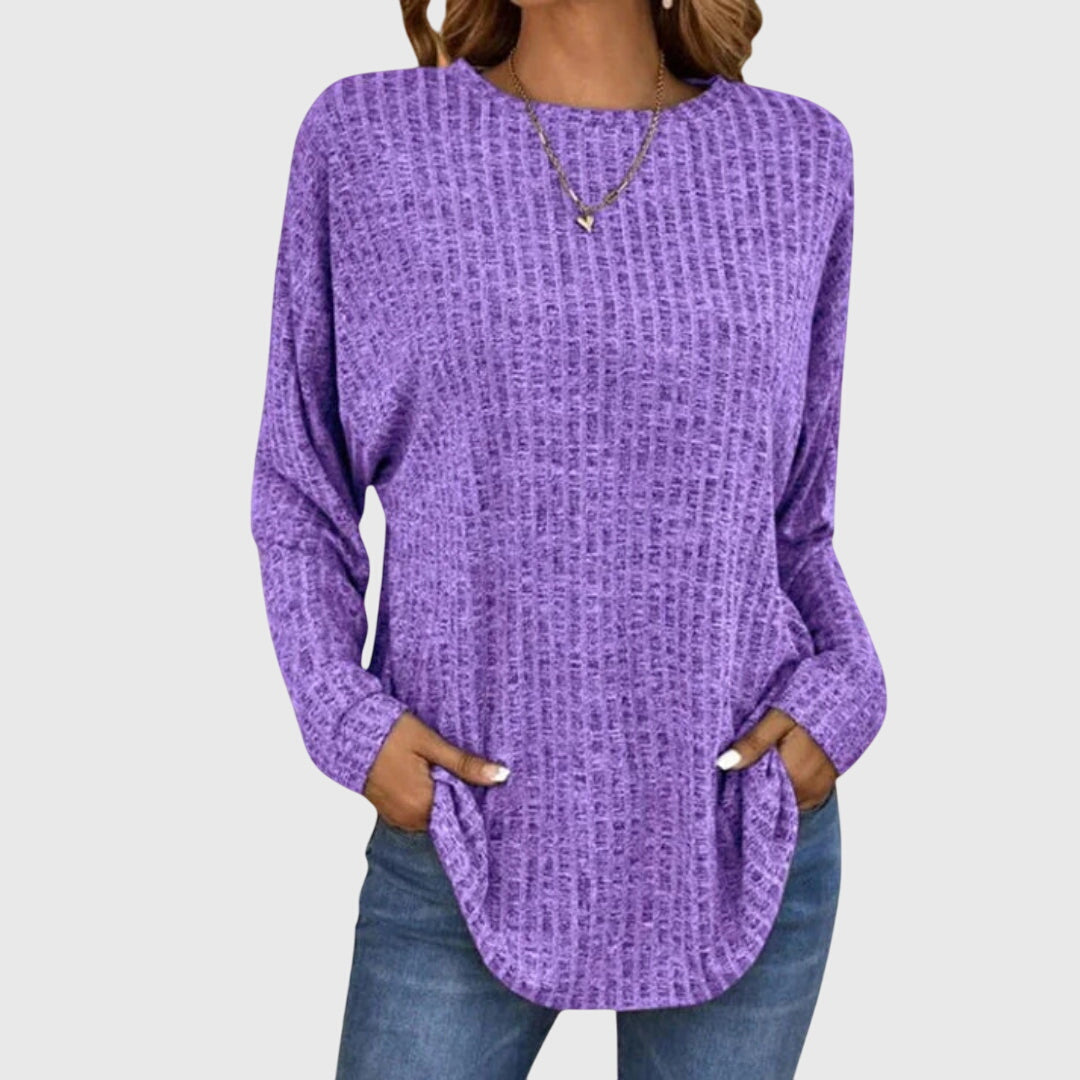 Juno-Rose - Women's Relaxed Jumper in Knit with Long Sleeves - photo 10