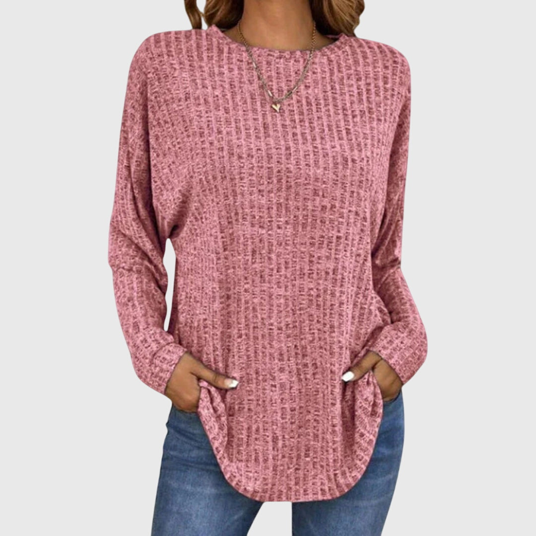 Juno-Rose - Women's Relaxed Jumper in Knit with Long Sleeves - photo 12