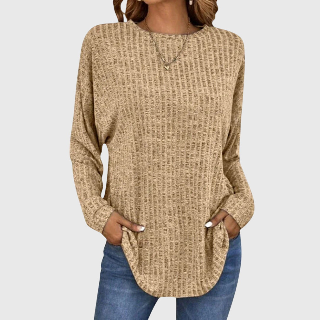 Juno-Rose - Women's Relaxed Jumper in Knit with Long Sleeves - photo 5