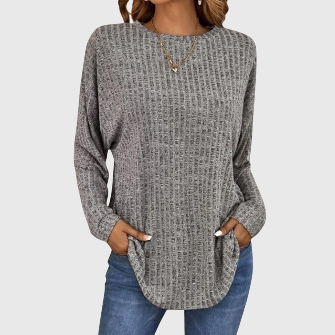 Juno-Rose - Women's Relaxed Jumper in Knit with Long Sleeves - photo 9