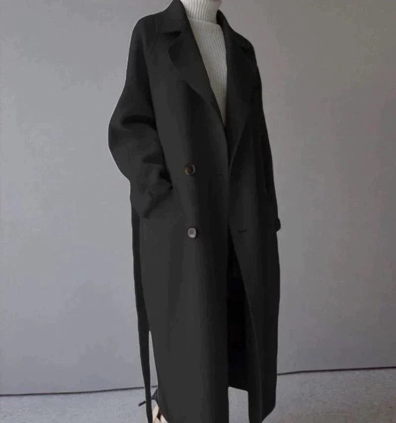Karina - Women's Longline Coat with Button Front - photo 2