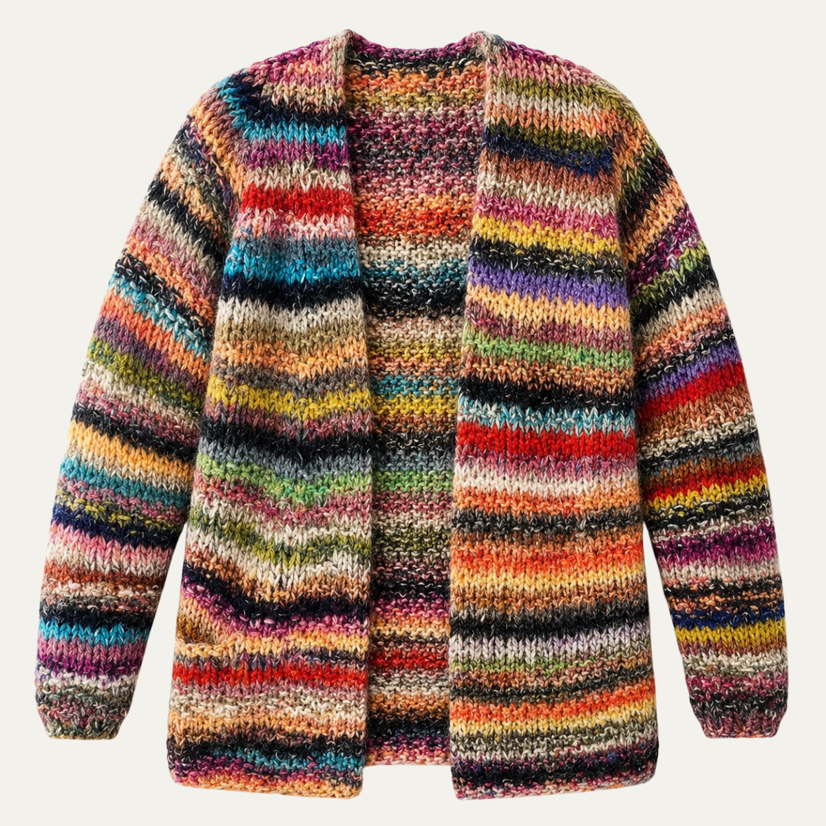 Kasey - Women's Cardigan in Knit with Stripe - photo 3