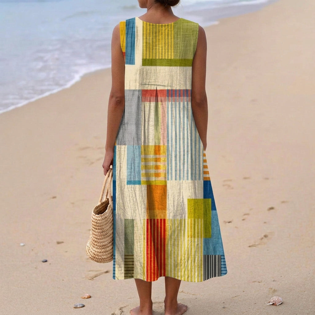 Kassie - Women's Artistic Patchwork Midi Dress - photo 3