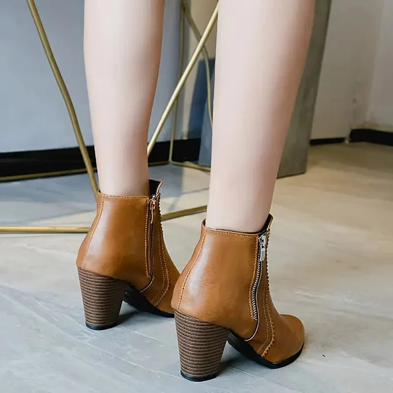 Katya - Women's Ankle Boots with Scalloped Trim and Side Zip - photo 4