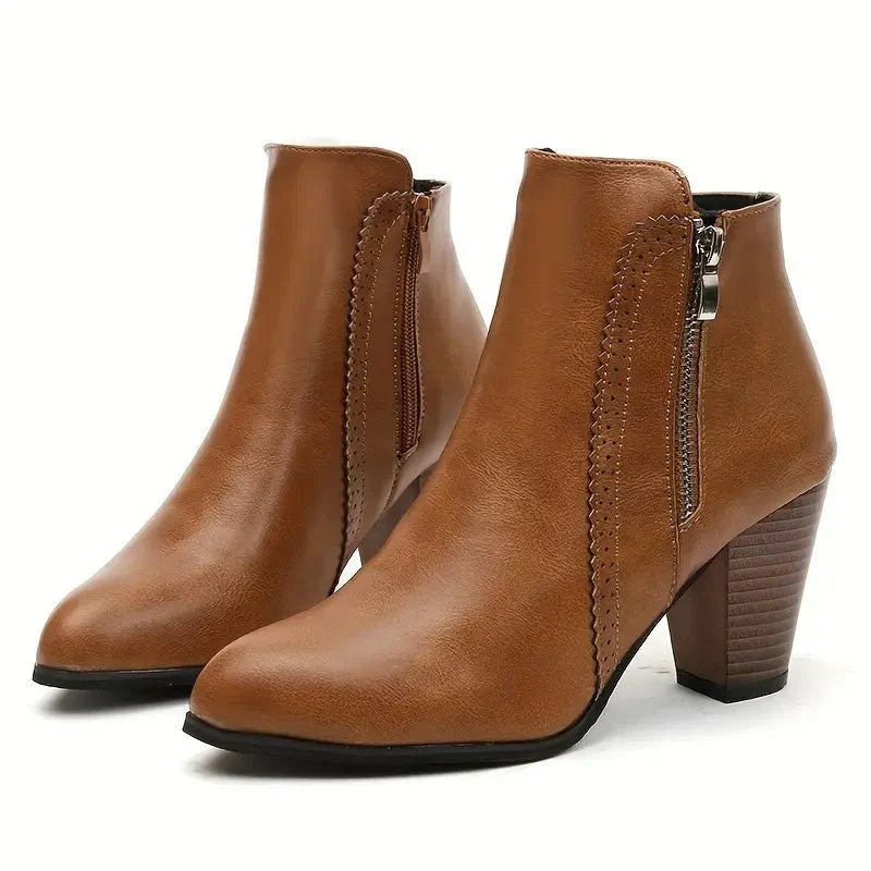 Katya - Women's Ankle Boots with Scalloped Trim and Side Zip - photo 6