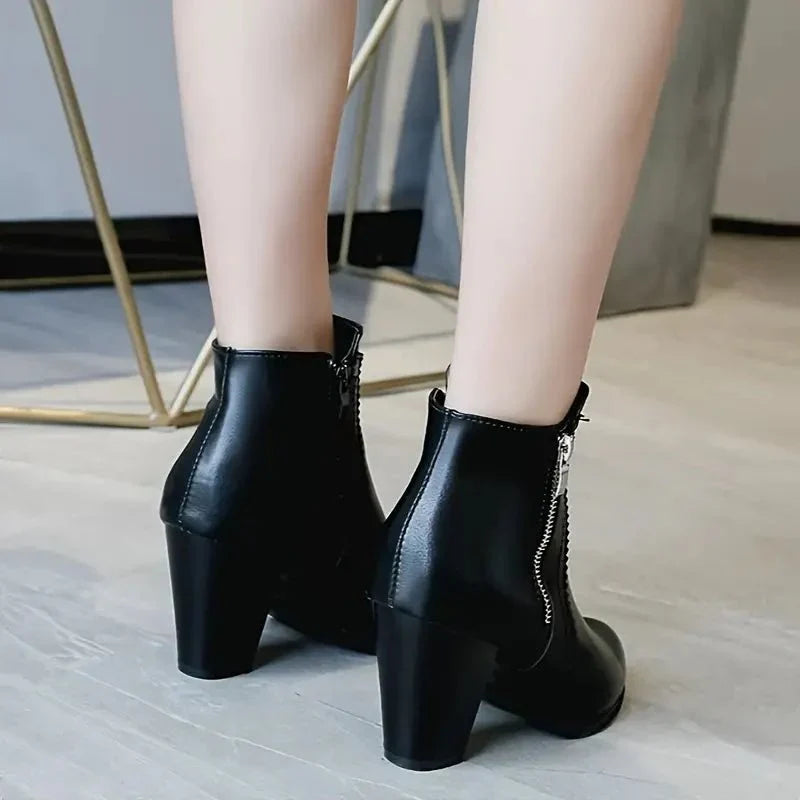 Katya - Women's Ankle Boots with Scalloped Trim and Side Zip - photo 8