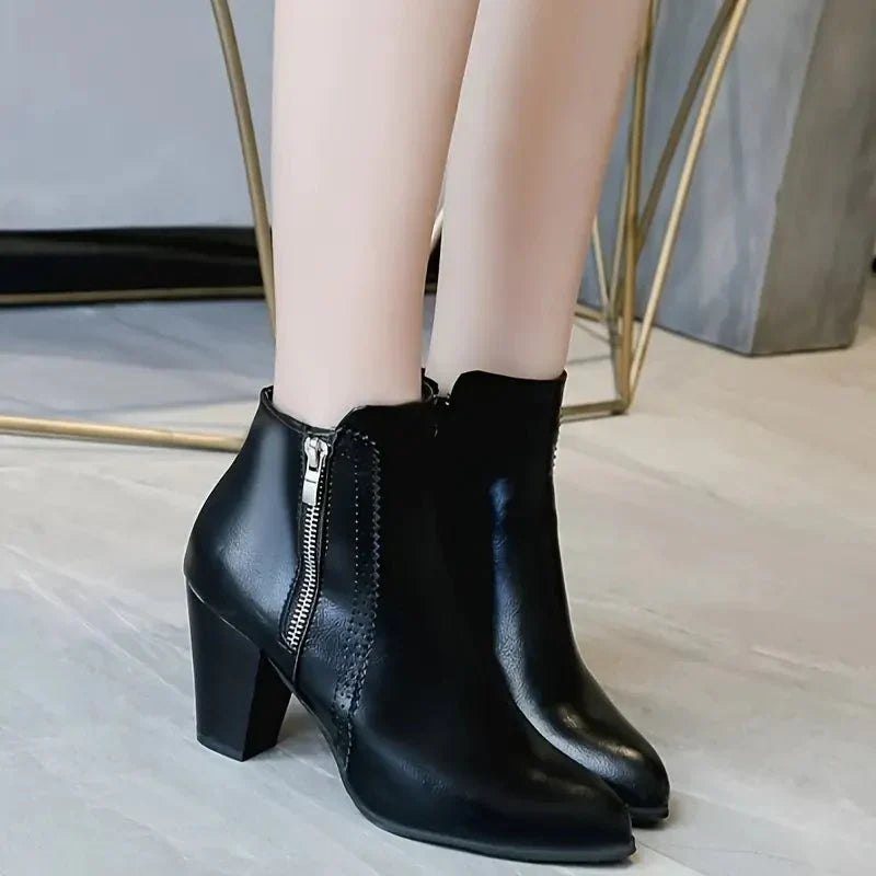 Katya - Women's Ankle Boots with Scalloped Trim and Side Zip - photo 9