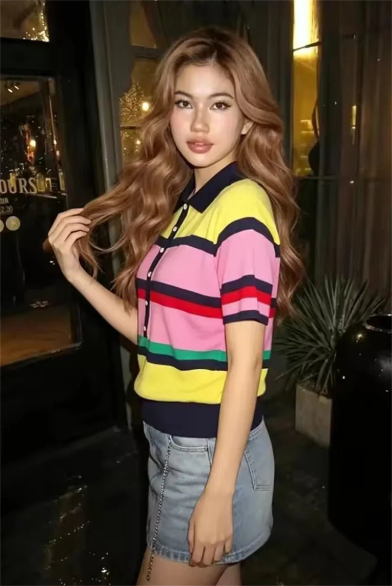 Katya - Women's Jumper in Knit with Colour Blocking - photo 4