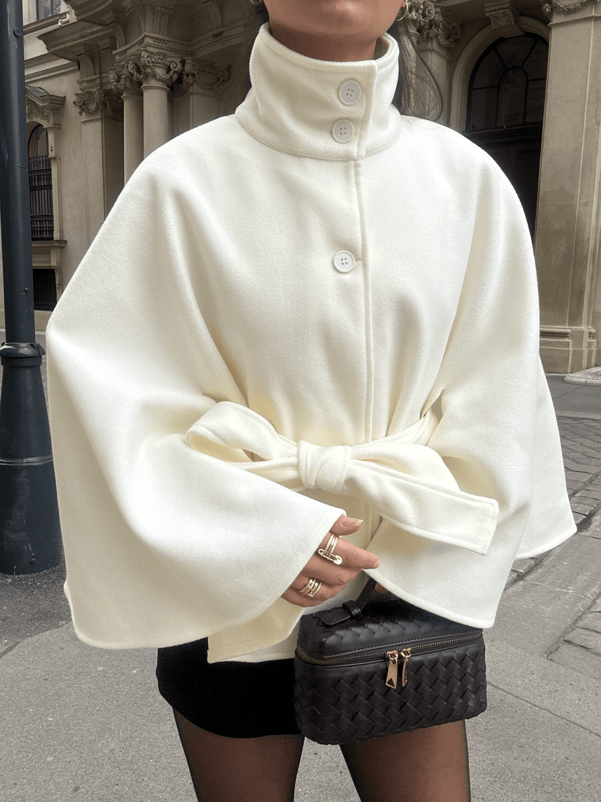 Kaya - Women's Wrap Cape with Ruching - photo 12