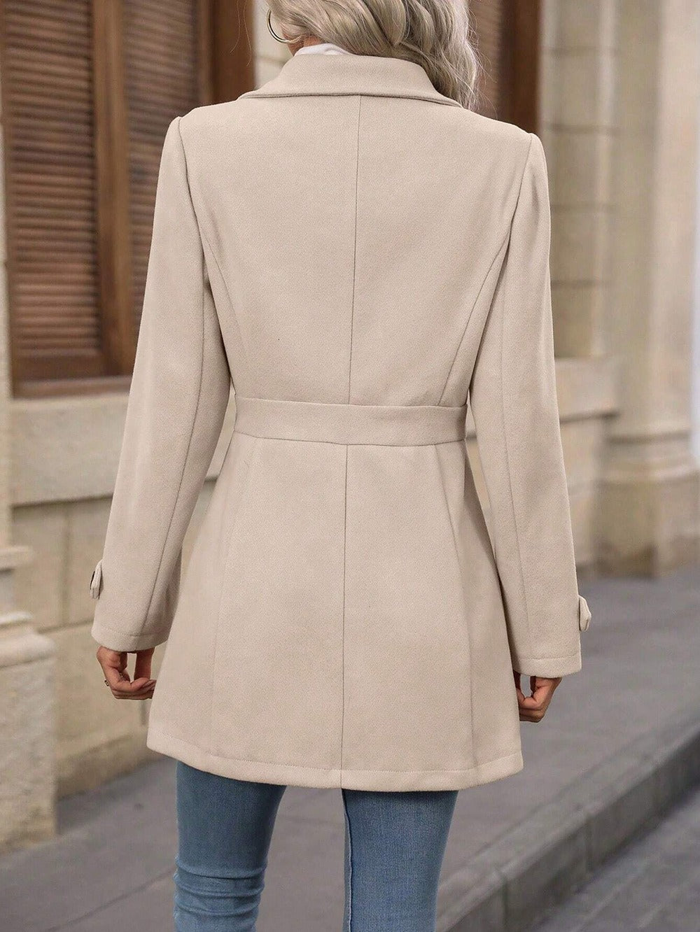 Kaylene - Women's Trench Coat with Button Front - photo 7