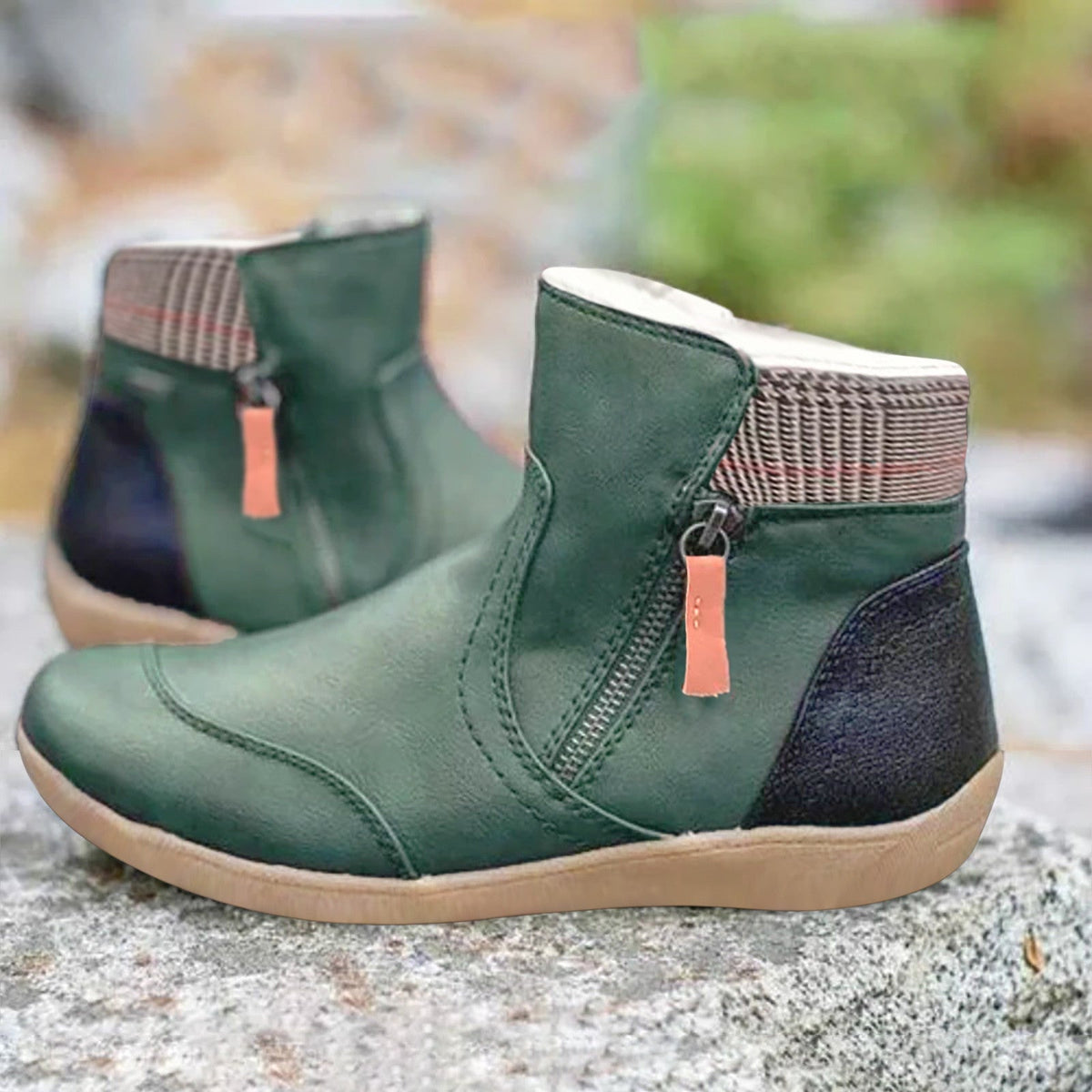 Kestrel-Rae - Women's Ankle Boots with Side Zip and Ribbed Cuff - photo 1