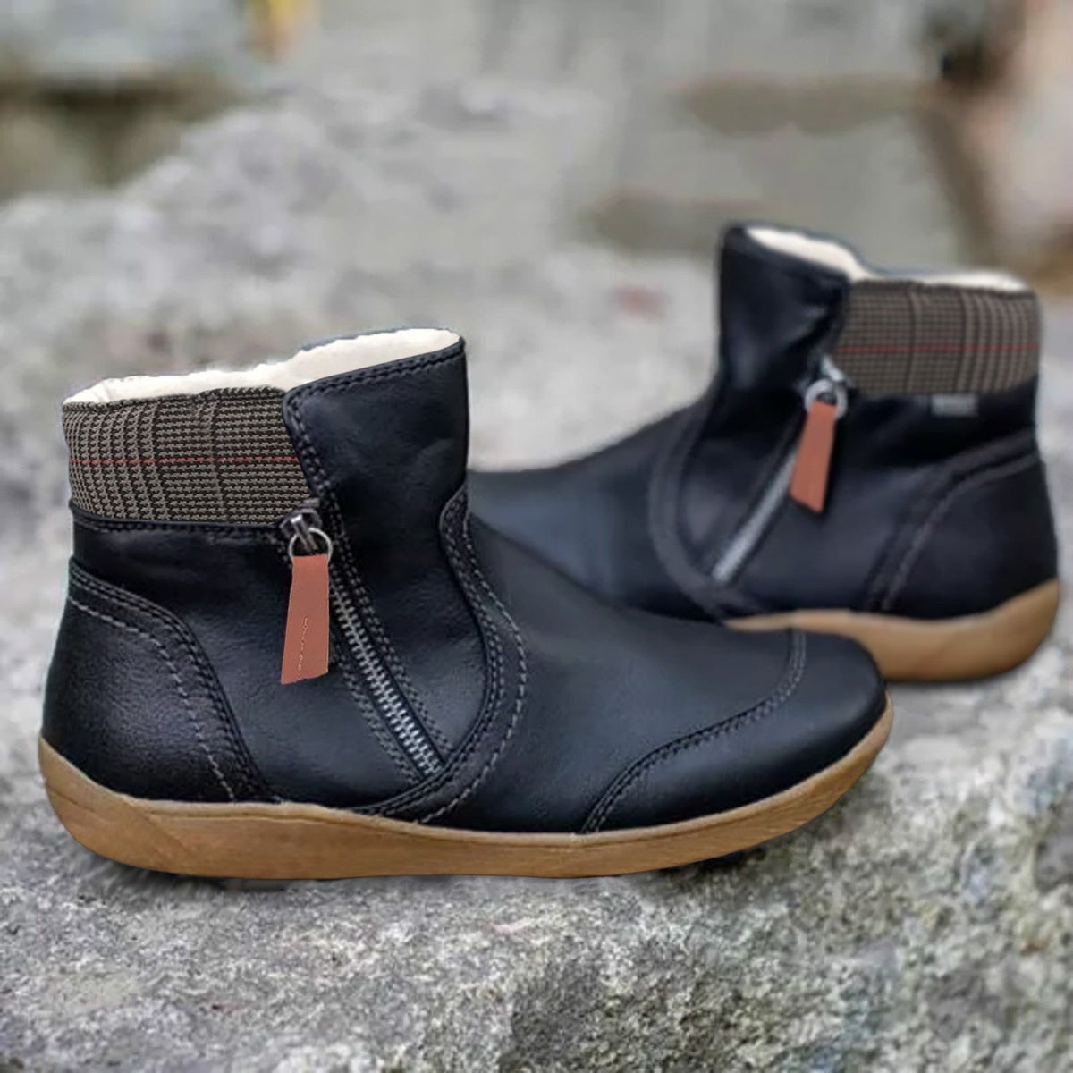 Kestrel-Rae - Women's Ankle Boots with Side Zip and Ribbed Cuff - photo 2