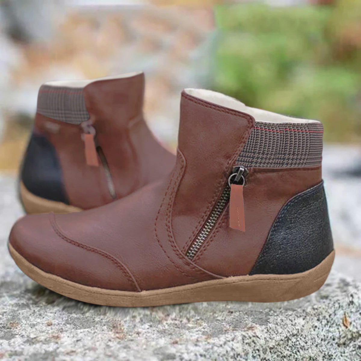 Kestrel-Rae - Women's Ankle Boots with Side Zip and Ribbed Cuff - photo 3