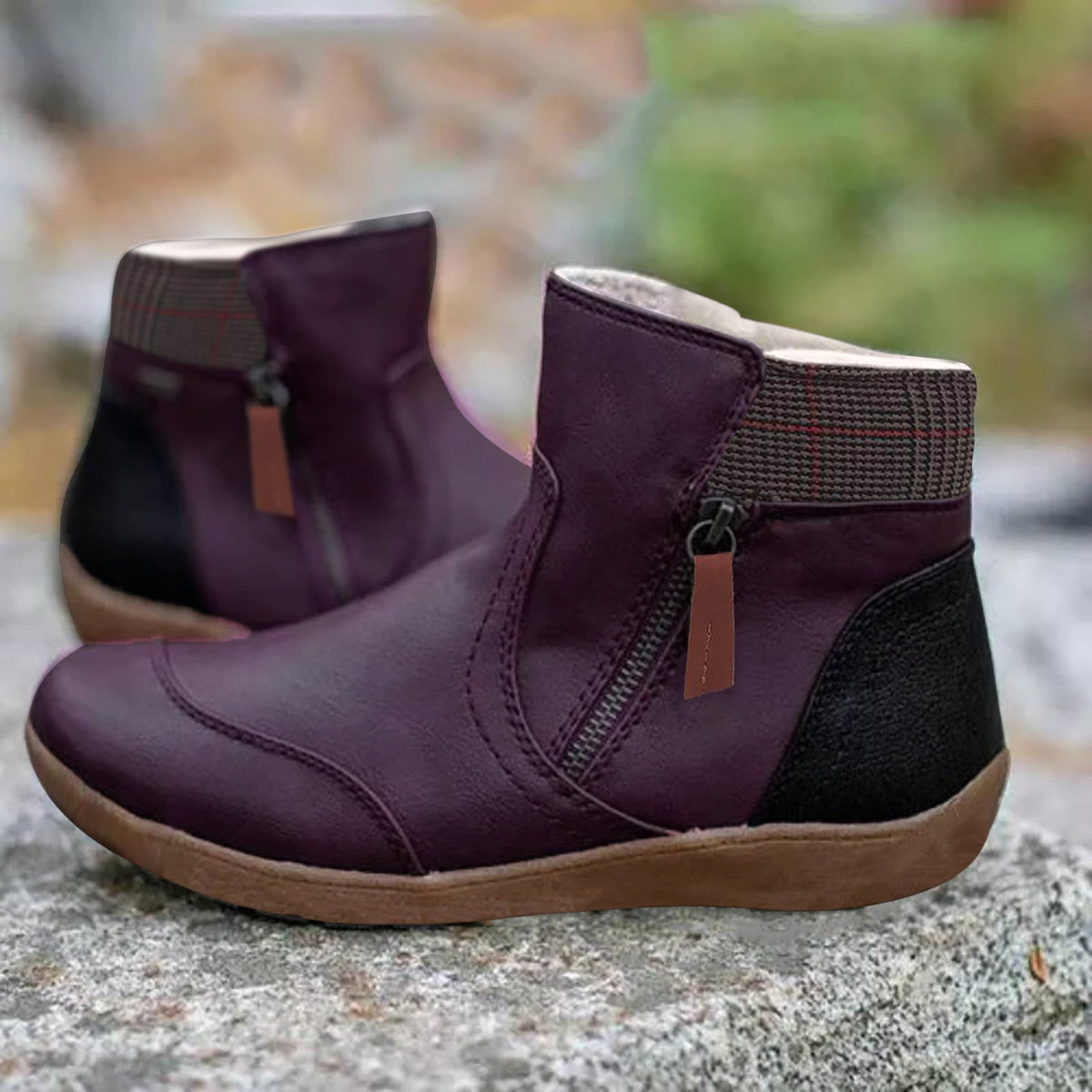 Kestrel-Rae - Women's Ankle Boots with Side Zip and Ribbed Cuff - photo 4
