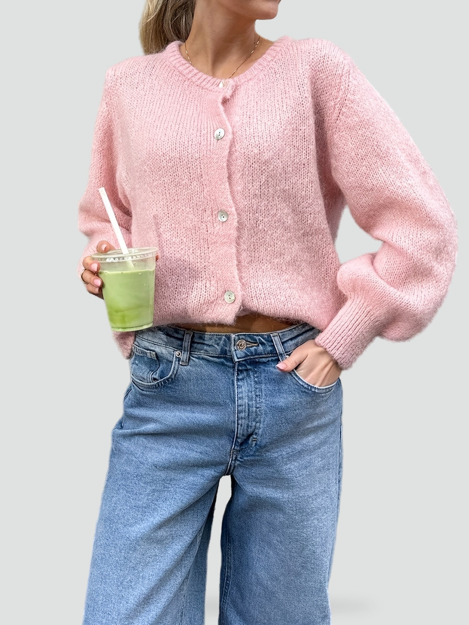 Kimberley - Women's Winter Jumper with Button Front - photo 3