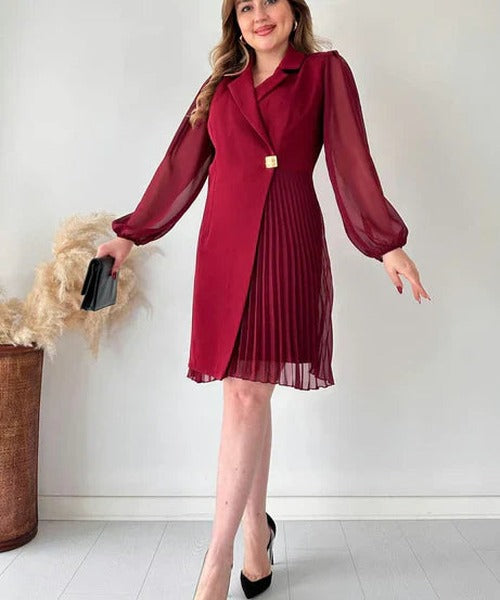 Lauren - Women's Pleated Mini Dress - photo 5