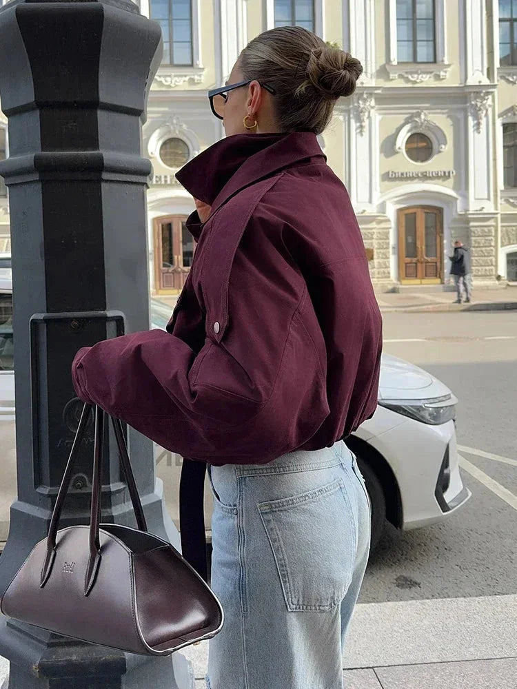 Lexi - Women's Bomber Jacket with Side Pockets - photo 6