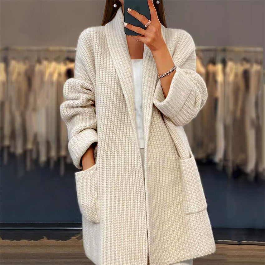 Linden - Women's Cardigan in Knit with Side Pockets - photo 1