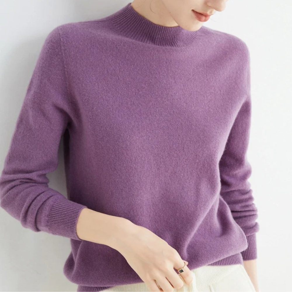 Lizzie - Women's Jumper in Knit with Roll Neck - photo 1