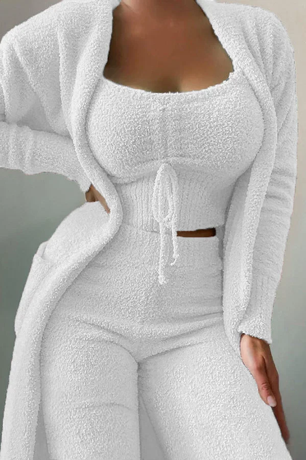 Hazel - Women's Fuzzy Three-Piece Lounge Set