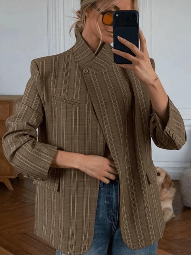 Lucia - Women's Jacket in Stripe with Collar - photo 3