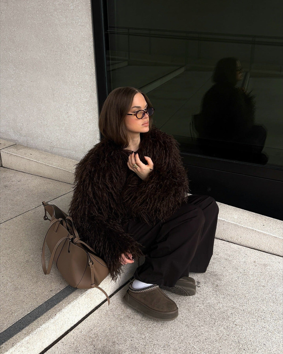 Luella - Women's Coat in Shaggy Faux Fur with Open Front - photo 12