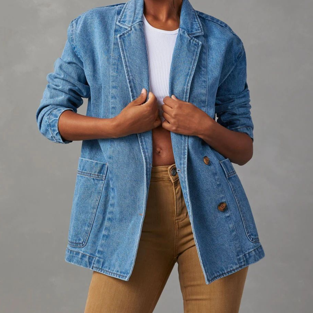 Luella - Women's Longline Denim Blazer Jacket - photo 1