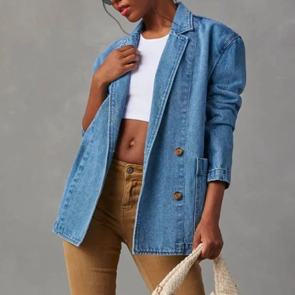 Luella - Women's Longline Denim Blazer Jacket - photo 2