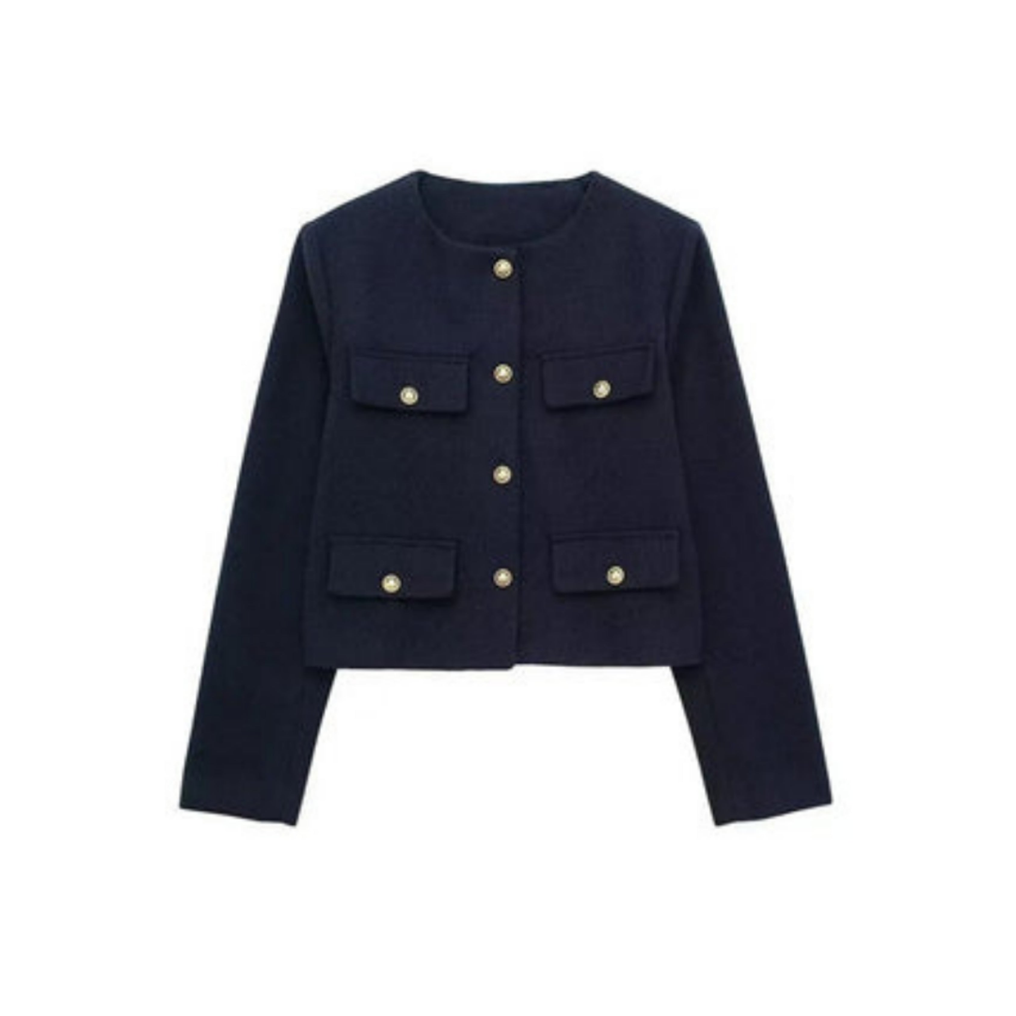 Maeve - Women's Cropped Jacket with Button Front - photo 3