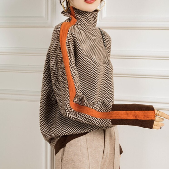 Maeve - Women's Jumper in Stripe with Roll Neck - photo 1