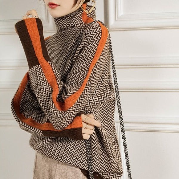 Maeve - Women's Jumper in Stripe with Roll Neck - photo 5