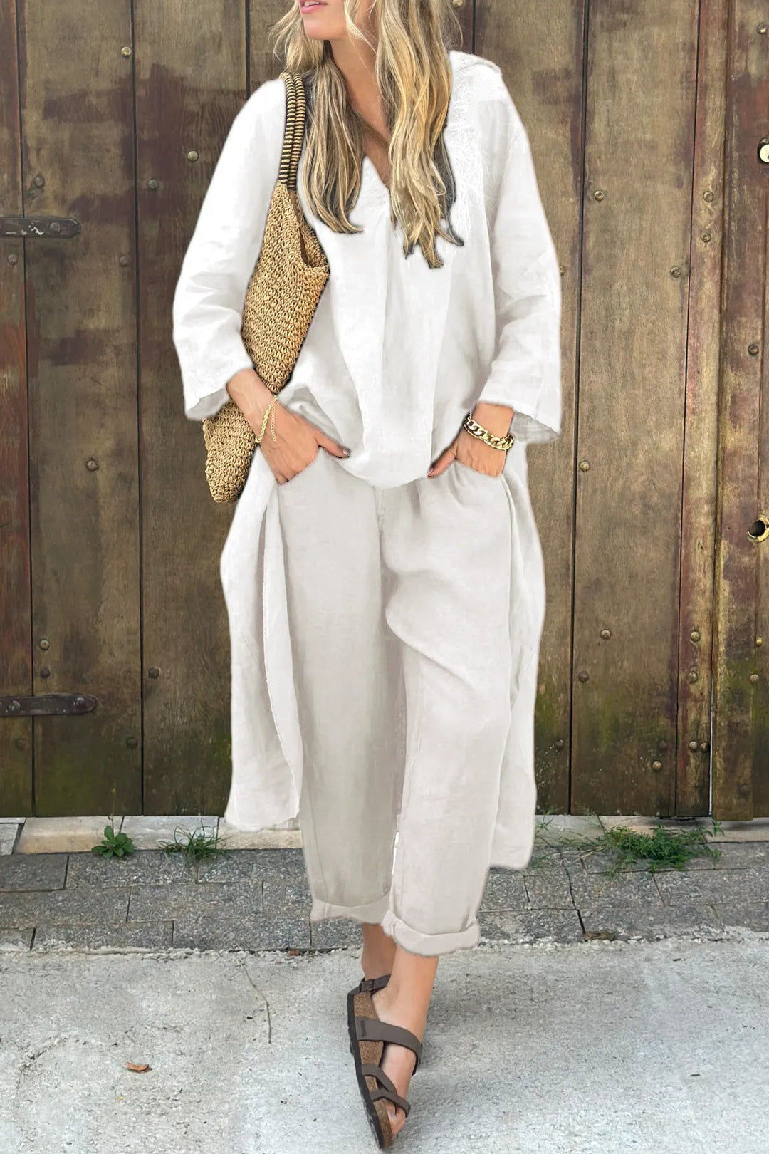 Maia - Women's Relaxed Wide-Leg Two-Piece Set with Trousers - photo 3