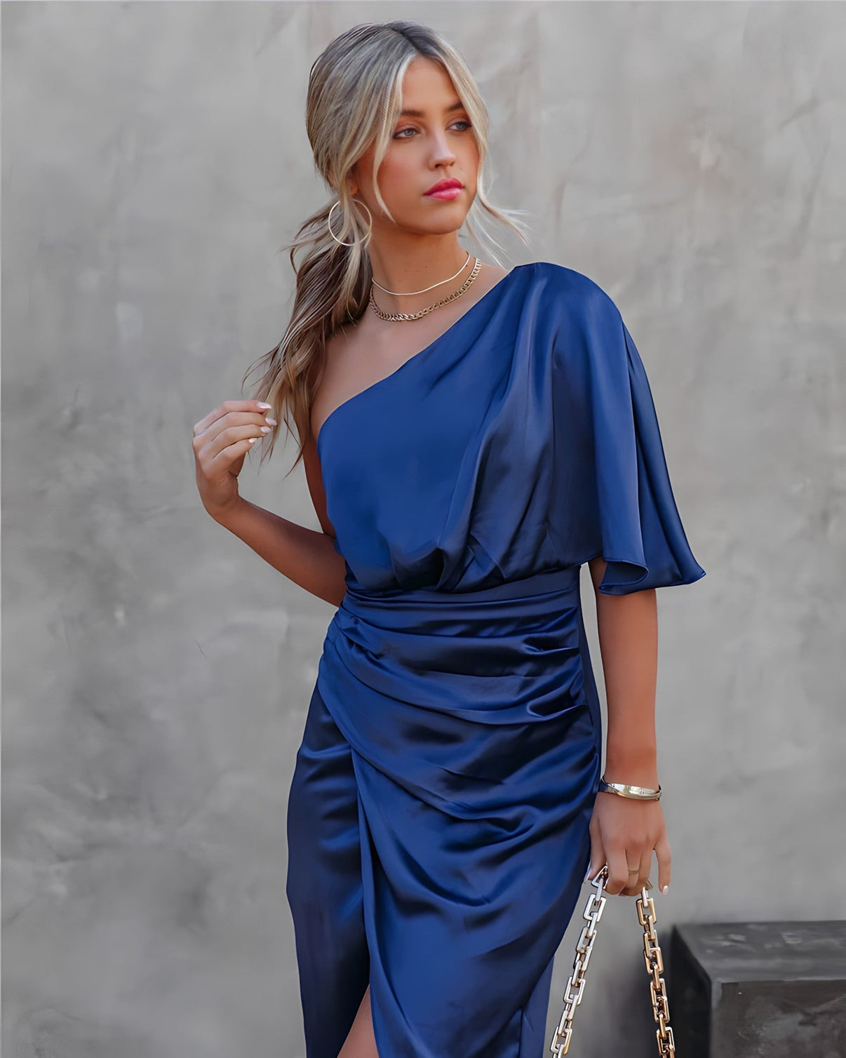 Marcella - Women's One Shoulder Draped Dress - photo 6