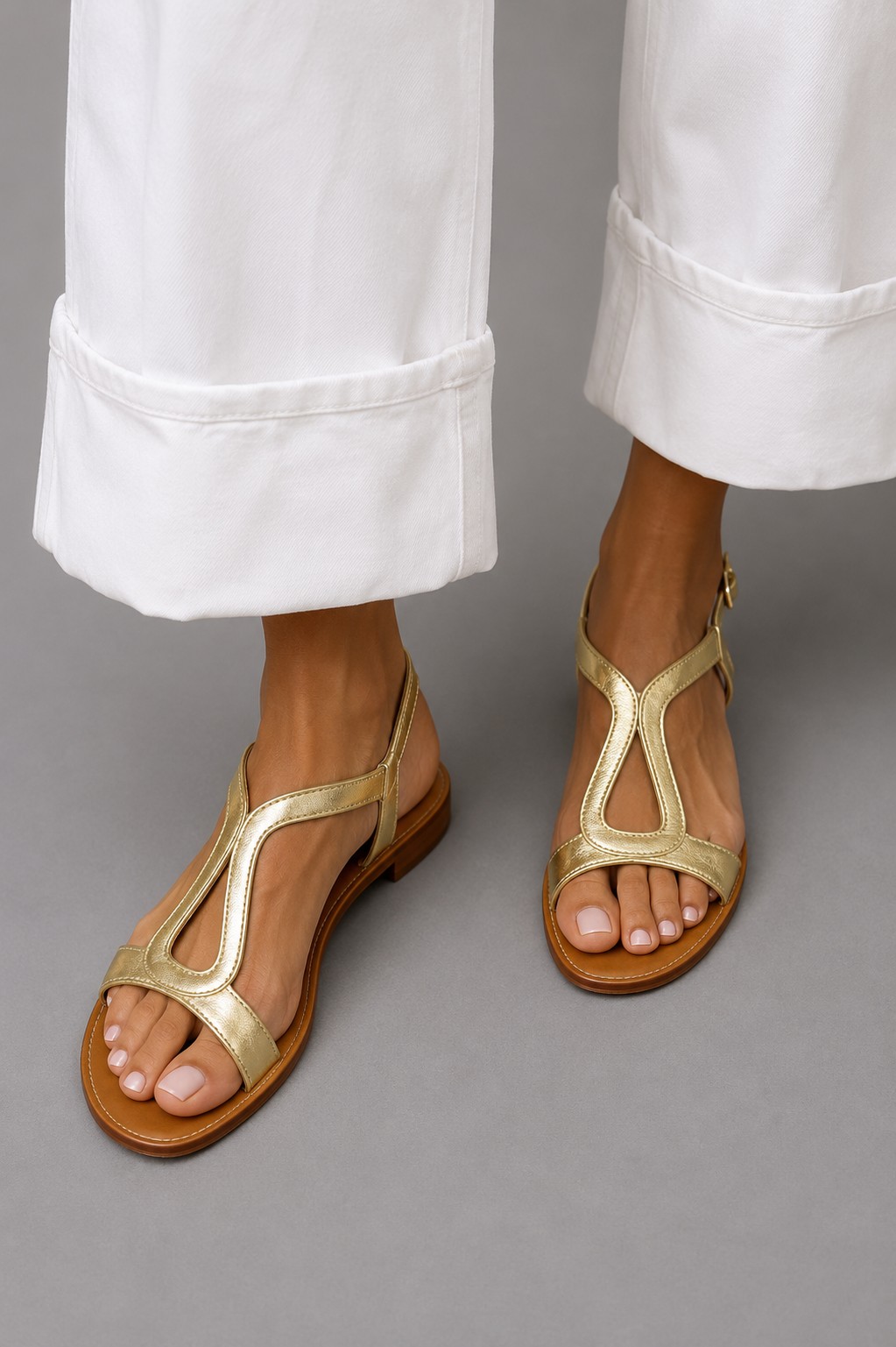 Marigold - Women's Flat Sandals with Interlaced Straps - photo 9