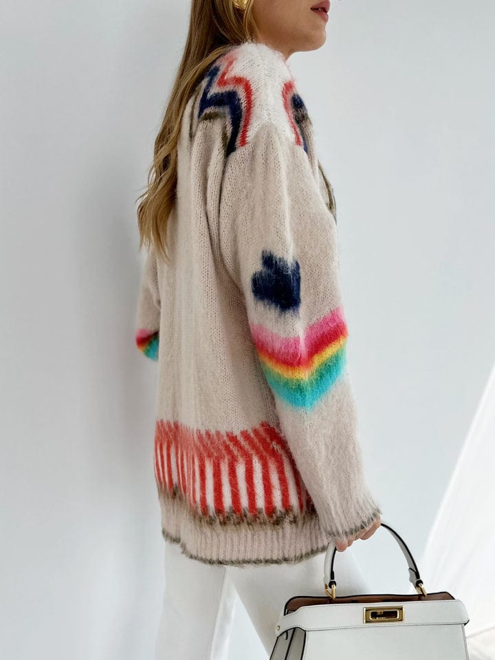 Marina - Women's Fringed Star Knit Cardigan - photo 3