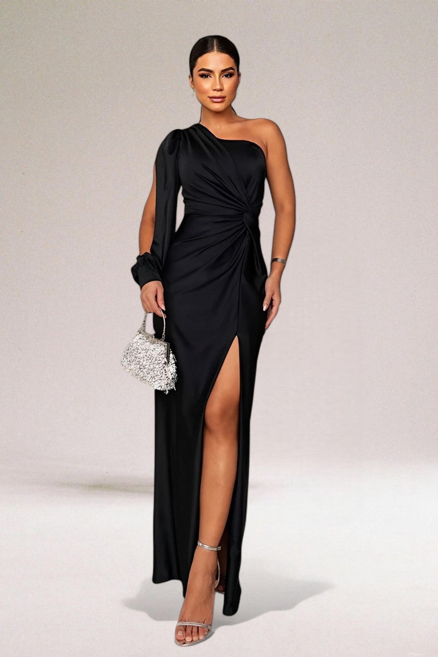 Marlow - Women's Jumper in Satin with One-Shoulder Neckline - photo 15