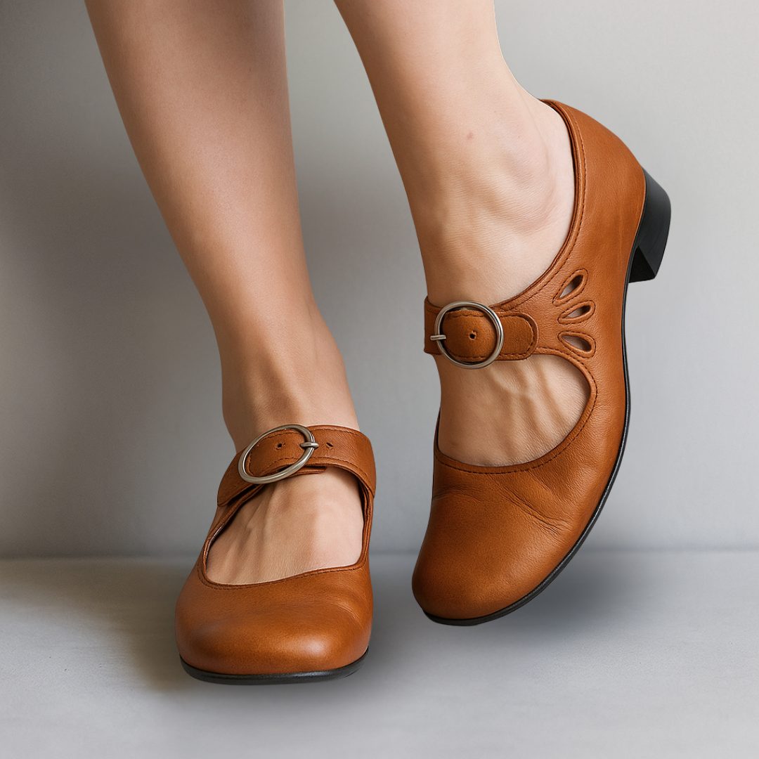 Women's Mary Jane Shoes with Block Heel and Ankle Strap