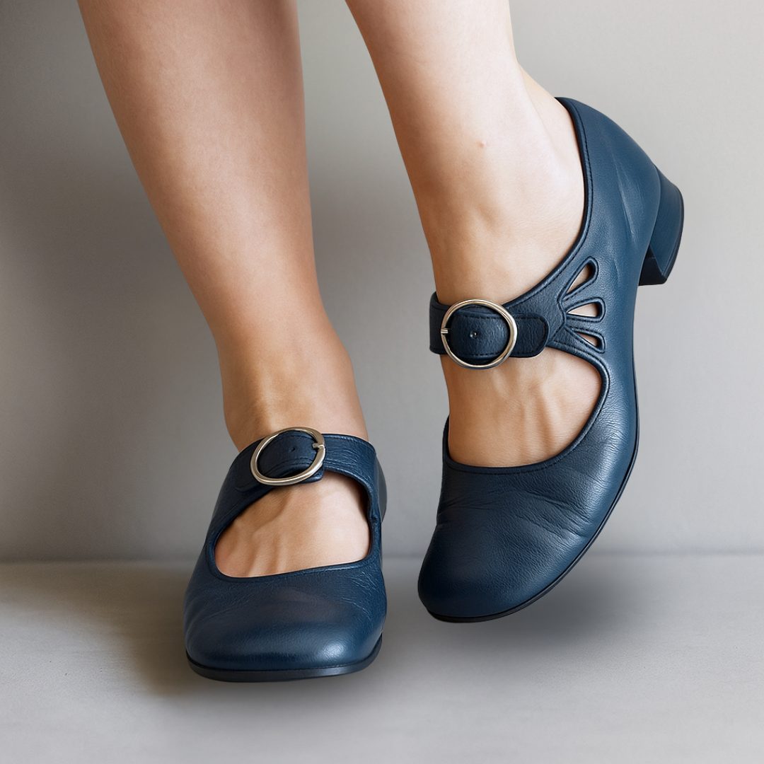 Women's Mary Jane Shoes with Block Heel and Ankle Strap