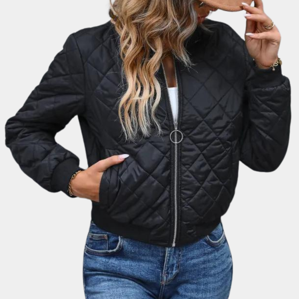 Maryann - Women's Quilted Bomber Jacket - photo 1
