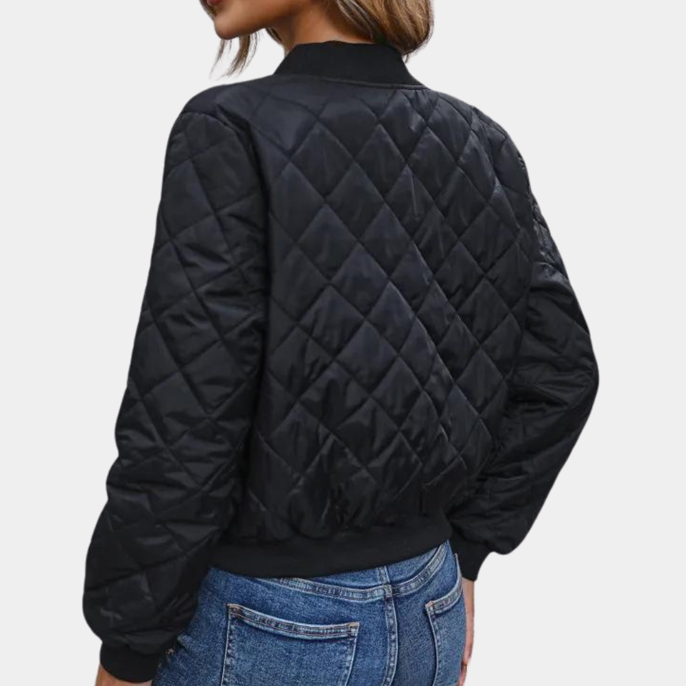 Maryann - Women's Quilted Bomber Jacket - photo 3