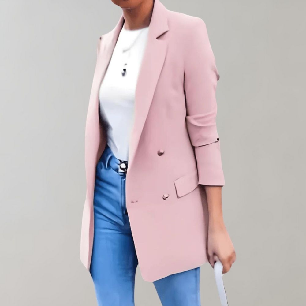 Milla - Women's Blazer with Notch Lapel and a Double-Breasted Front - photo 5