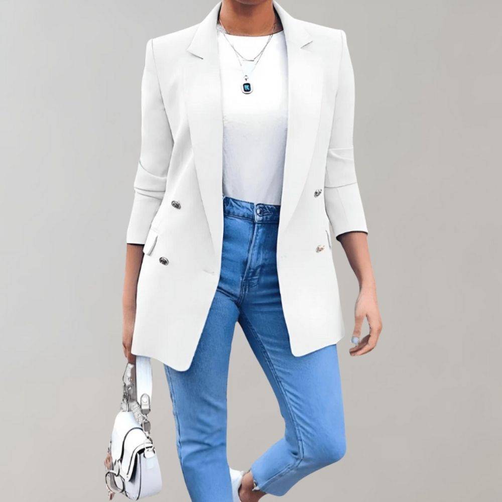 Milla - Women's Blazer with Notch Lapel and a Double-Breasted Front - photo 6